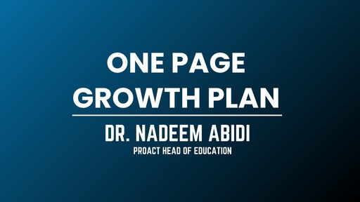 ONE PAGE GROWTH PLAN by DR. NADEEM ABIDI
